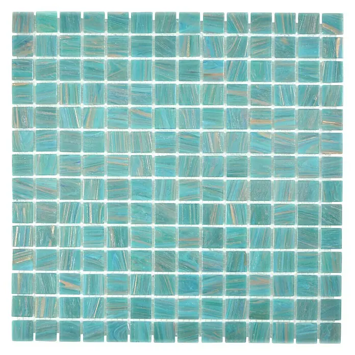 Mosaikfliese Goldstar GM GS 454749 - 30,5 x 30,5 cm, Türkis, Glänzend - Ansicht von oben