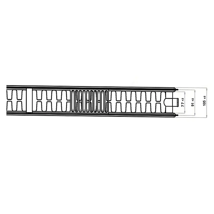 Universal-Planheizkörper - B x H: 180 x 60 cm, 6-fach, Typ: DK-22, 3.092 W