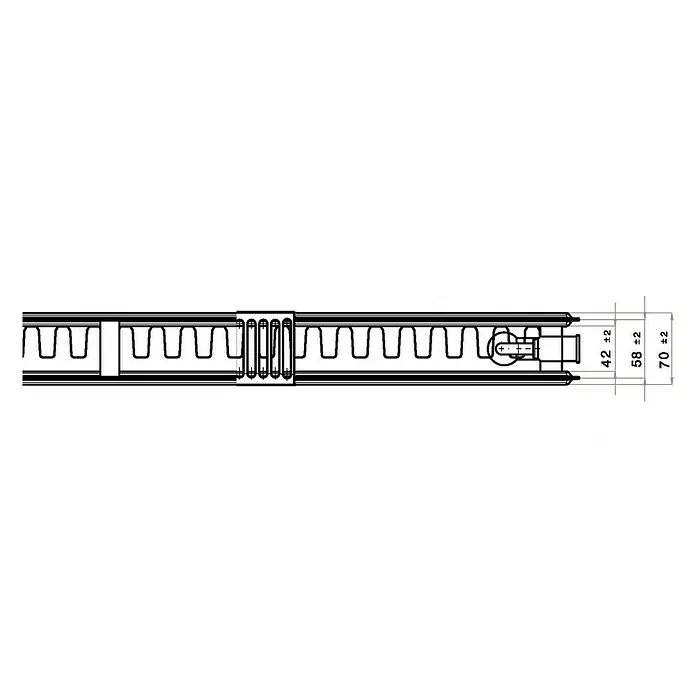 Universal-Flachheizkörper - B x H: 140 x 50 cm, 6-fach, Typ: EKE-21, 1.526 W