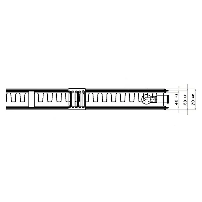 Universal-Flachheizkörper - B x H: 160 x 60 cm, 6-fach, Typ: EKE-21, 2.022 W