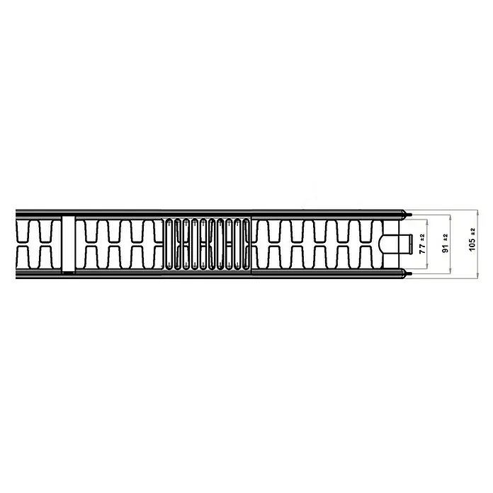 Universal-Planheizkörper - B x H: 80 x 90 cm, 6-fach, Typ: DK-22, 1.946 W