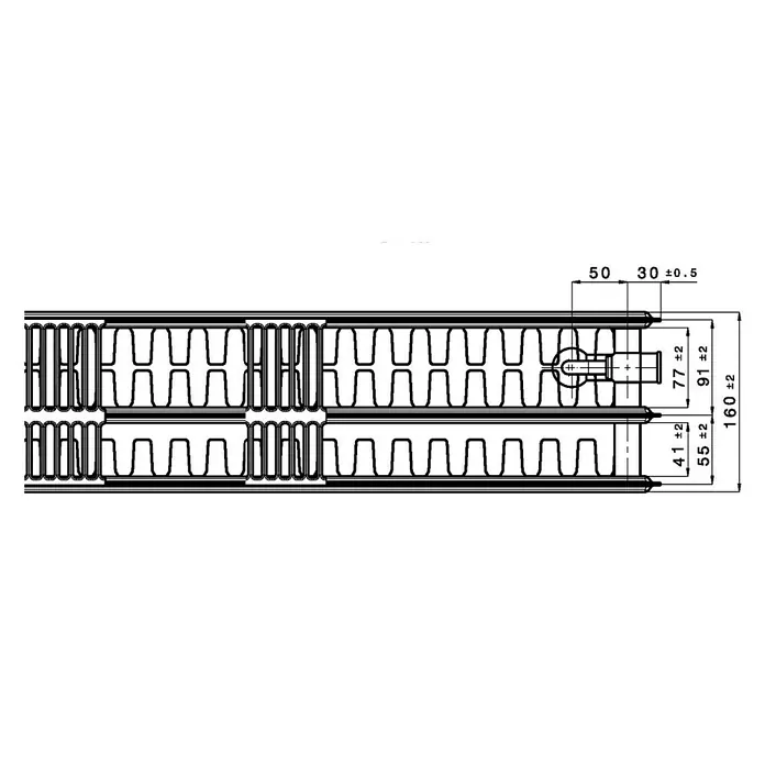 Universal-Planheizkörper - B x H: 100 x 90 cm, 6-fach, Typ: 3K-33, 3.366 W