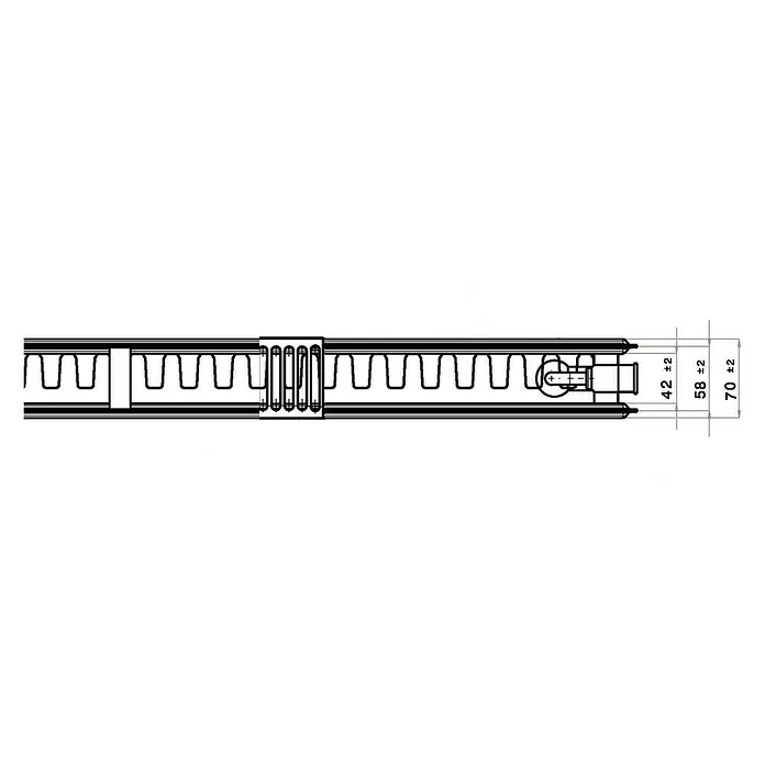 Universal-Flachheizkörper - B x H: 50 x 90 cm, 6-fach, Typ: EKE-21, 879 W
