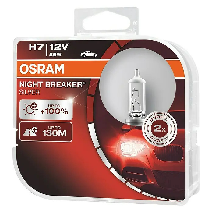 Osram Halogena žarulja za automobil Night Breaker Silver H7 - ECE kategorija: H7, 2 Kom. - Pogled sprijeda