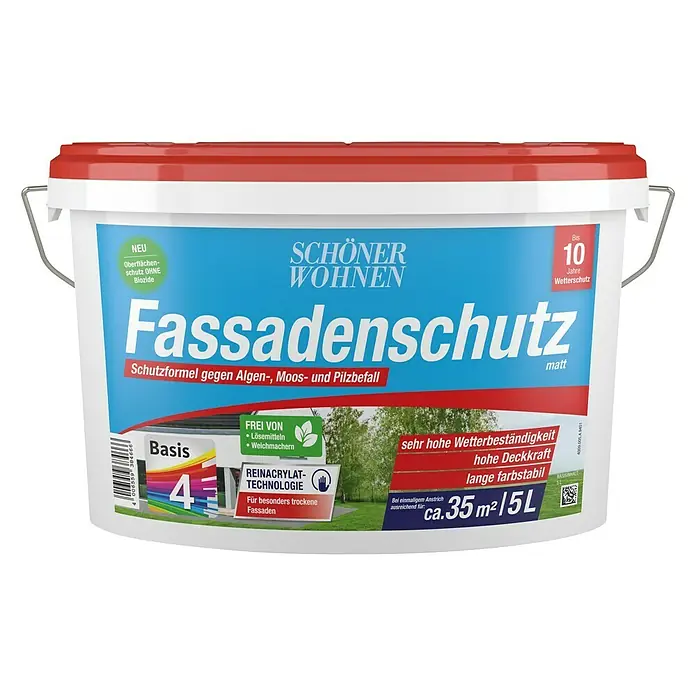 SCHÖNER WOHNEN-Farbe Fassadenschutz Basis 4 - Basismischfarbe, 5 l, Matt - Vorderansicht