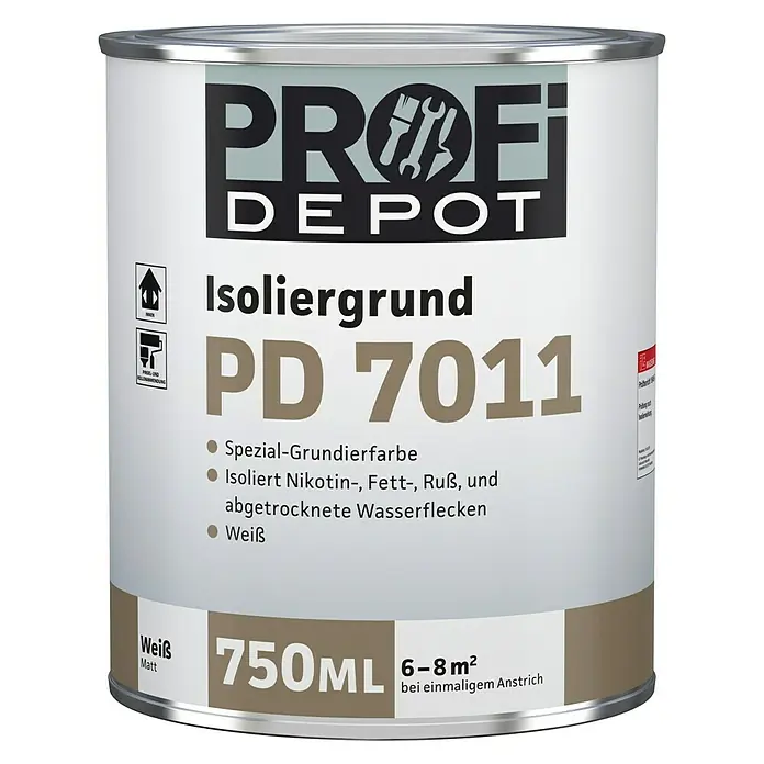 Profi Depot PD Isoliergrund PD 7011 - Weiß, 750 ml - Vorderansicht