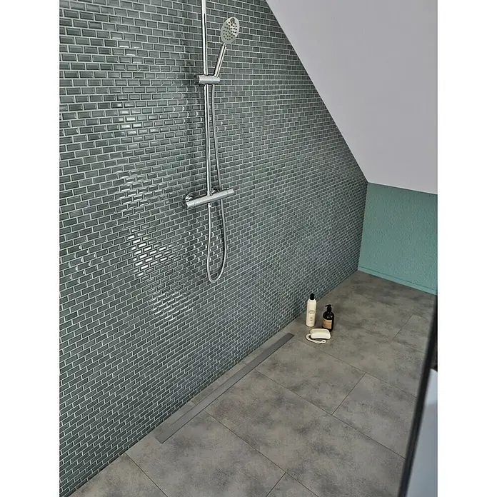 Mozaïektegel brick Metrotegel CBP 106 - 30 x 30 cm, Petrol, Glanzend - Sfeeropname