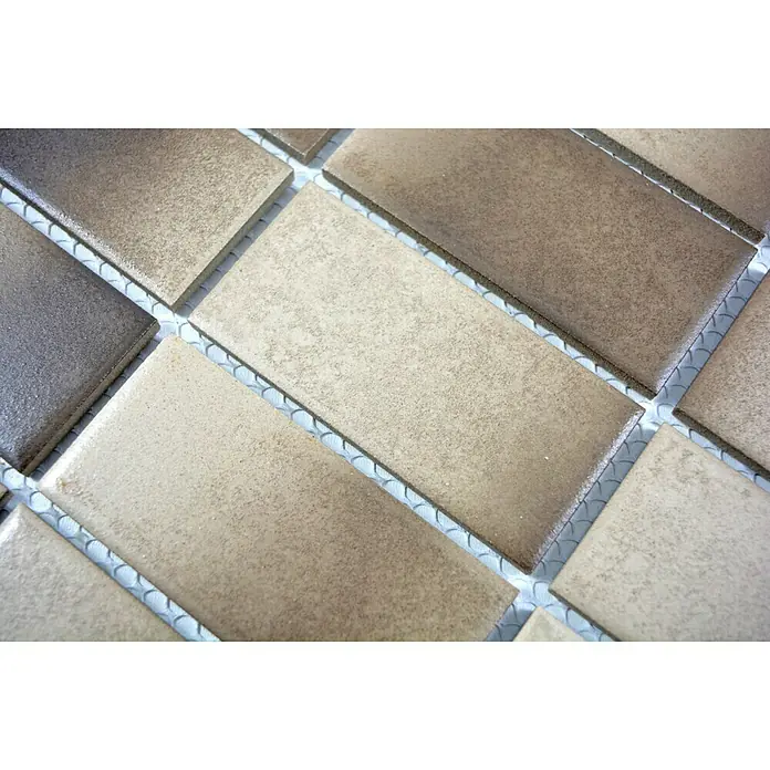 Mozaïektegel rechthoek Antislip CD 294 - 33,6 x 29 cm, Beige/Bruin, Mat - Close-up