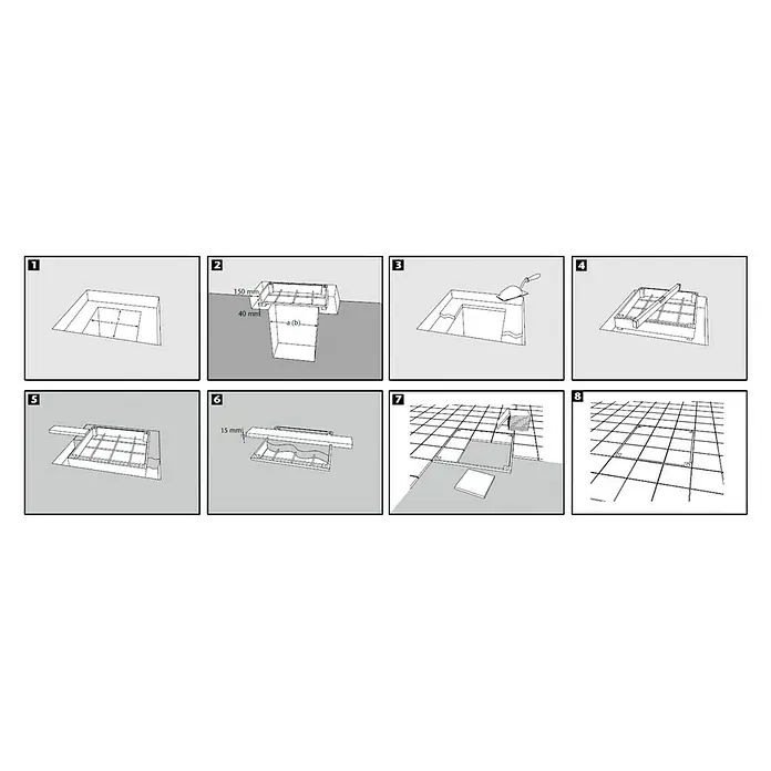 ACO Tapa de registro Toptek rellenable - 300 x 300 mm