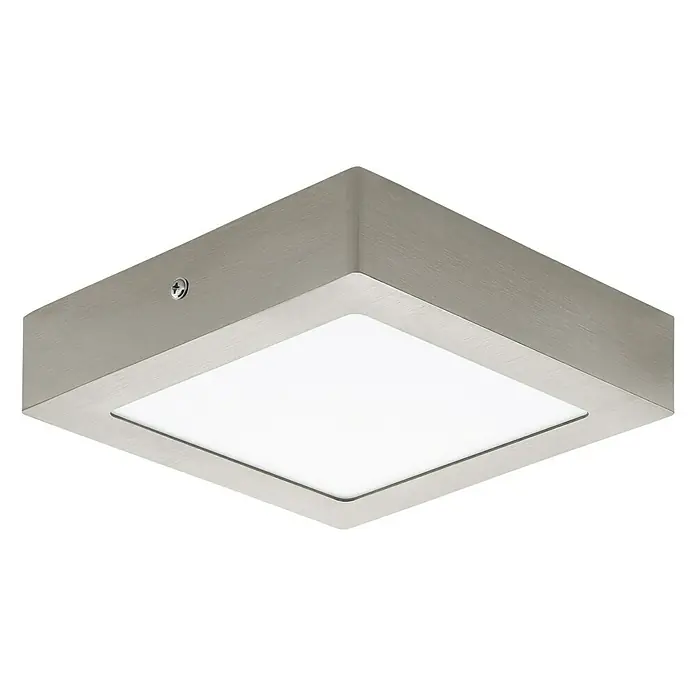 Eglo LED stropna svjetiljka Trajno instaliran LED izvor svjetlosti za malu potrošnju energije - 10,9 W, Bijele boje, Mat nikal, D x Š x V: 17 x 17 x 4 cm - Pogled sprijeda