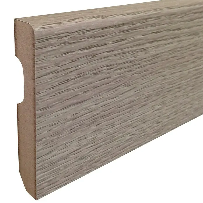 Rufete Zócalo de melamina Roble blanco - Roble, 2,24 m x 14 mm x 80 mm, Redondeado