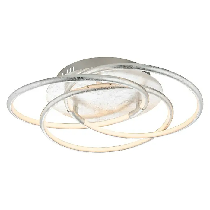 Globo LED-Deckenleuchte Barna - 30 W, Silber Metallic, Warmweiß