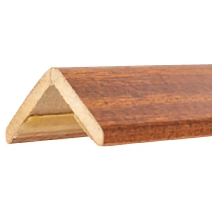 Rufete Perfil de esquina adhesivo MDF con rechapado natural de Sapelly - 2,6 m x 30 mm x 30 mm