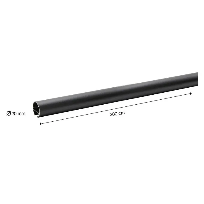 Expo Ambiente Halbprofil - Schwarz, Anzahl Läufe: Einläufig, Länge: 200 cm - Vorderansicht