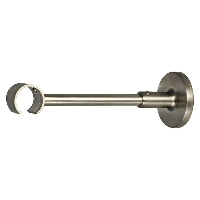 Expo Ambiente Träger Profilo - Edelstahloptik, Geeignet für: Gardinenstangen Ø 20 mm, 13 cm - Vorderansicht