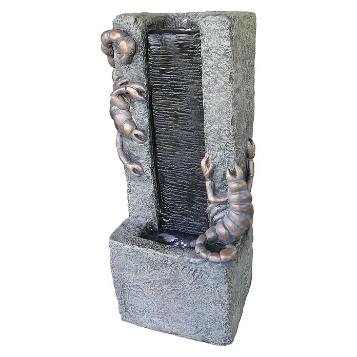 Silex Kunststeinbrunnen Skorpion - 34 x 24,5 x 70 cm - Vorderansicht