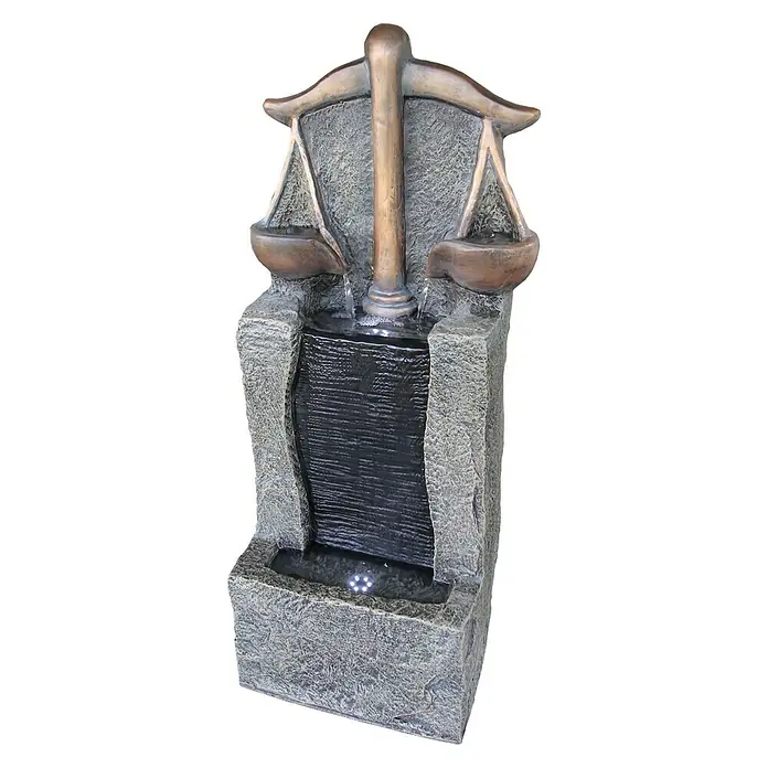 Silex Kunststeinbrunnen Waage - 35 cm x 26 mm x 81 cm - Vorderansicht