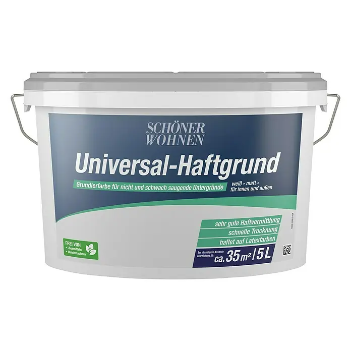 SCHÖNER WOHNEN-Farbe Haftgrund Universal - Weiß, 5 l - Vorderansicht