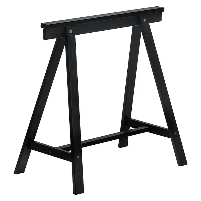 Astigarraga Holzbock Deco - Tragkraft: 400 kg bei 2 Holzböcken, Höhe: 72 cm, Kiefer, Schwarz - Vorderansicht