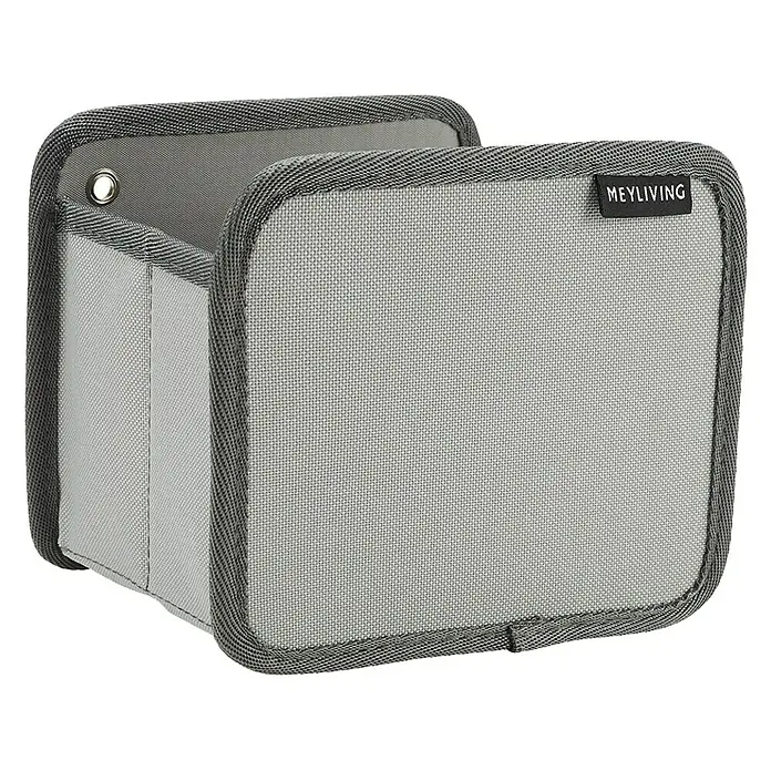 Meyliving Faltbox XS - L x B x H: 16,5 x 12,5 x 16,5 cm, Grau - Rechte Seitenansicht