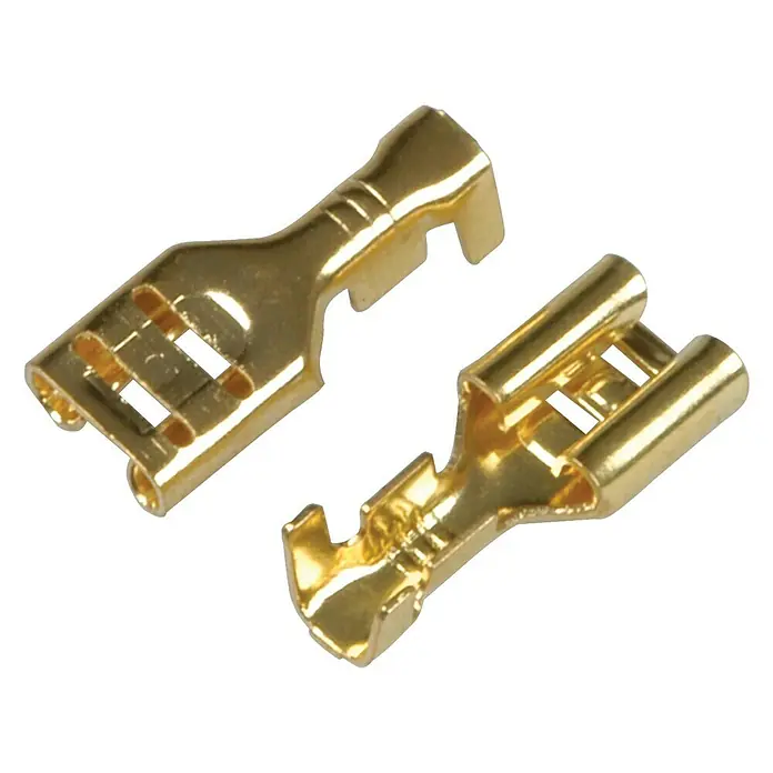 Cartrend Flachsteckhülsen - 20 Stk., Querschnitt: 0,25 - 2,5 mm², Farbe: Messing - Ansicht von oben