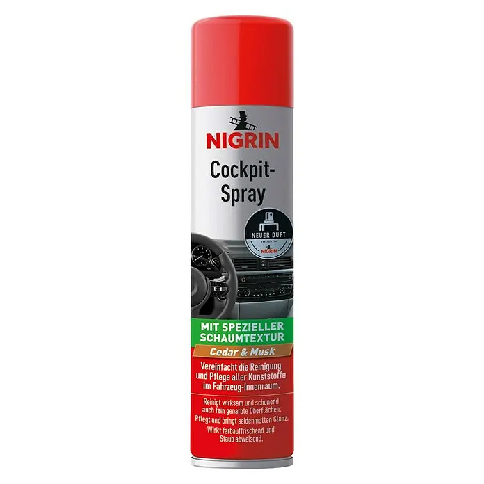 Nigrin Cockpit-Spray - 400 ml, Cedar & Musk - Vorderansicht