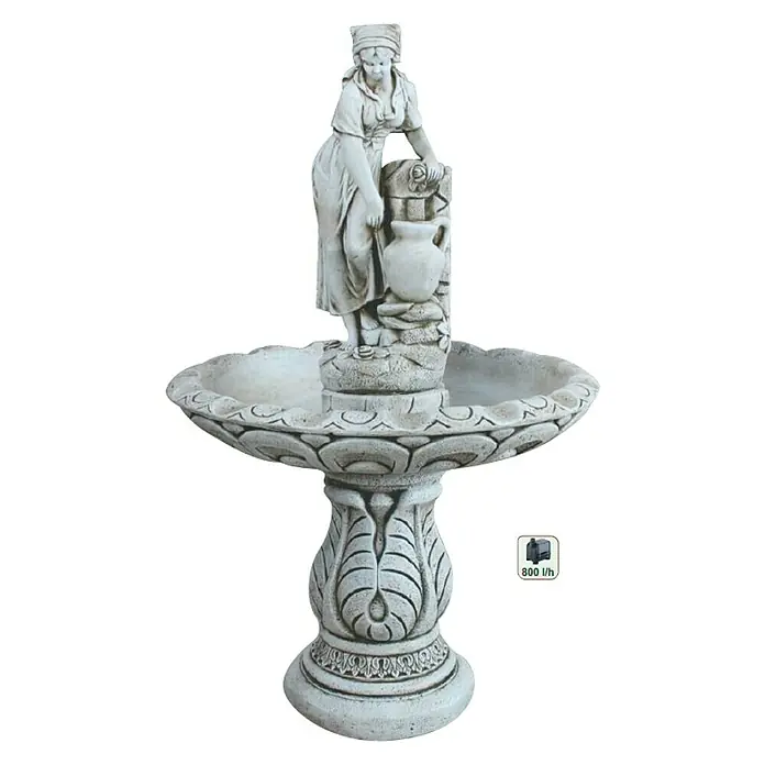 Fuente campesina - L x An x Al: 120 x 120 x 185 cm, Piedra artificial