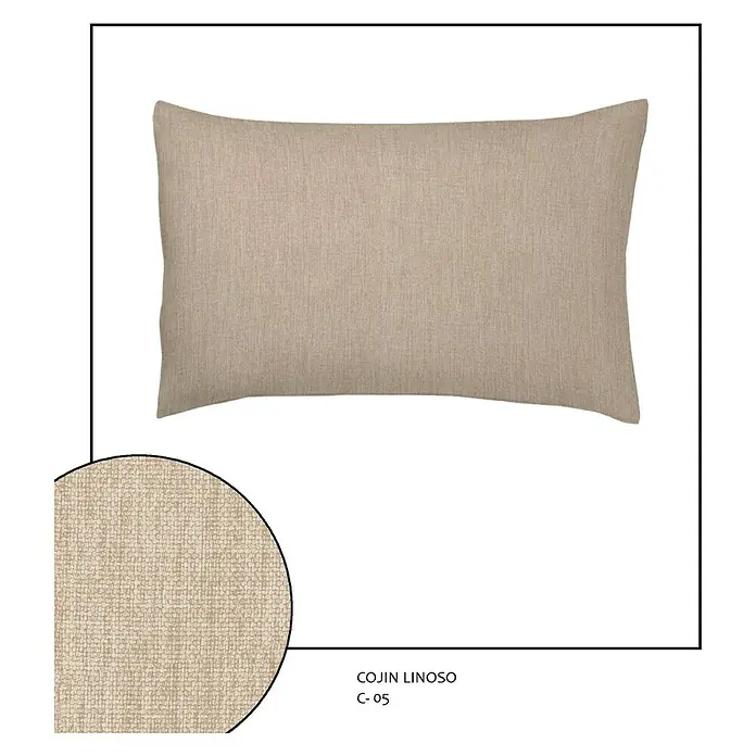 Cojín Linoso - Arena, 50 x 30 cm, 100% poliéster
