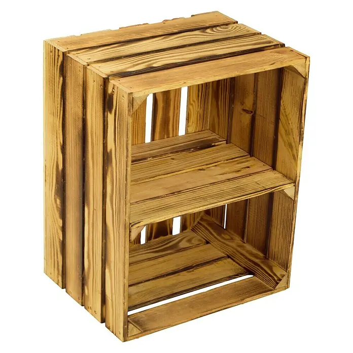 Holzregal Johanna - B x H: 40 x 50 cm, Holz, Braun - Linke Seitenansicht
