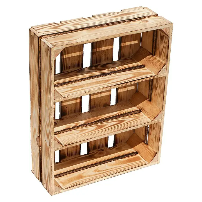 Holzkiste Wilma - B x H: 16 x 40 cm, Holz, Braun - Linke Seitenansicht