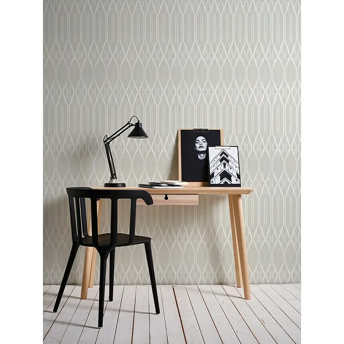 AS Creation Linen Style Vliestapete Grafik - Creme/Beige, Grafisch, 10,05 x 0,53 m - Stimmungsaufnahme