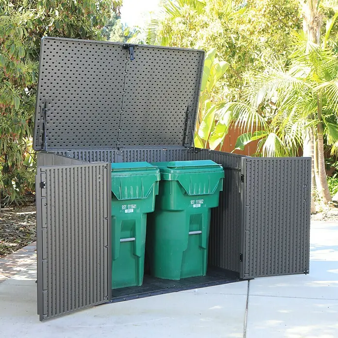 Lifetime Garten-Aufbewahrungsbox - L x B x H: 107 x 191 x 123 cm, Dunkelgrau, Kunststoff - Stimmungsaufnahme