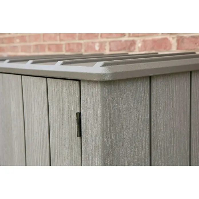 Lifetime Geräteschrank - Außenbreite inkl. Dachüberstand: 136 cm, Außentiefe inkl. Dachüberstand: 70 cm, Kunststoff, Dunkelgrau - Detailaufnahme