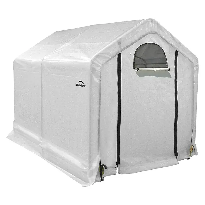 ShelterLogic Folien-Gewächshaus - 240 x 180 x 200 cm, Aluminium - Linke Seitenansicht
