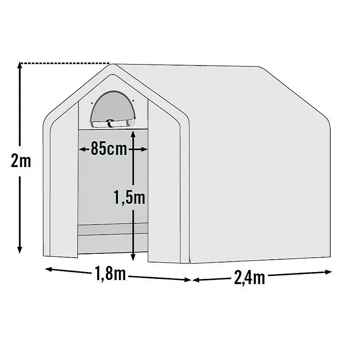 ShelterLogic Folien-Gewächshaus - 240 x 180 x 200 cm, Aluminium