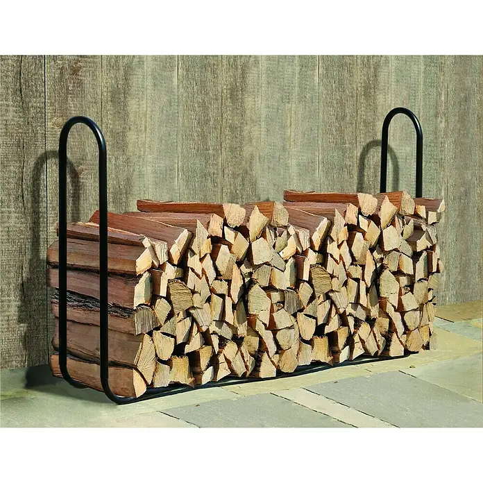 ShelterLogic Kaminholzregal - 25 x 99 cm, Schwarz, Stahl - Stimmungsaufnahme