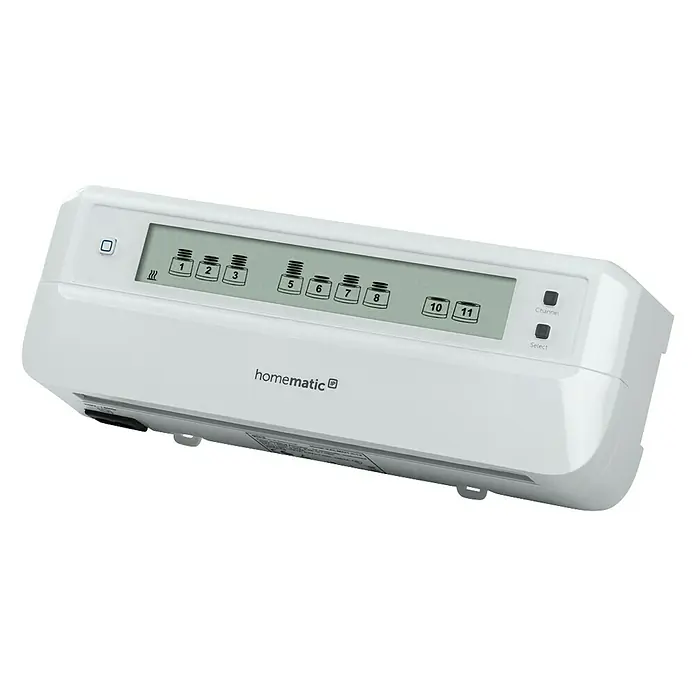 Homematic IP Fußbodenheizungsregler HmIP-FALMOT-C12 - 5,2 x 24,2 x 8,5 cm - Linke Seitenansicht