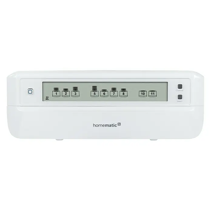 Homematic IP Fußbodenheizungsregler HmIP-FALMOT-C12 - 5,2 x 24,2 x 8,5 cm - Vorderansicht