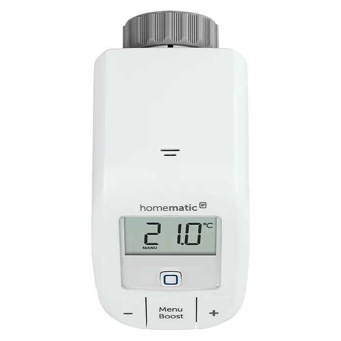 Homematic IP Heizkörper-Thermostat Basic - Ventilanschluss: M30 x 1,5 mm, Batteriebetrieben, 102 x 57 x 68 mm - Ansicht von oben
