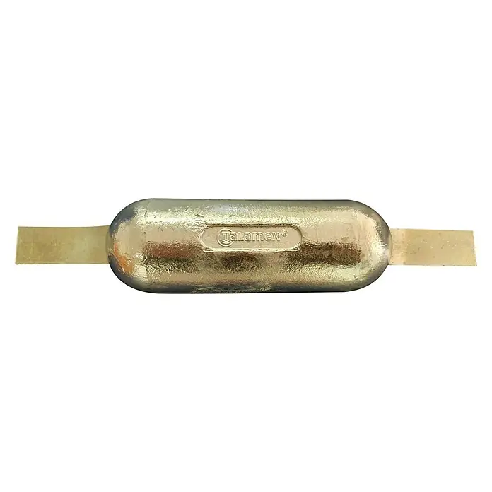 Talamex Rumpfanode - Zink, 1,8 kg, Salzwasser, 180 x 65 x 30 mm, Schweißen - Ansicht von oben