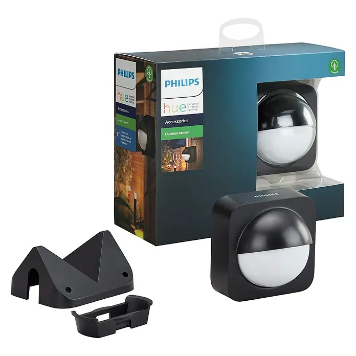 Philips Hue Sensor de movimiento - Negro, Alcance: 12 m, Funciona con pilas, 7,5 x 17,6 x 16,5 cm - Vista frontal
