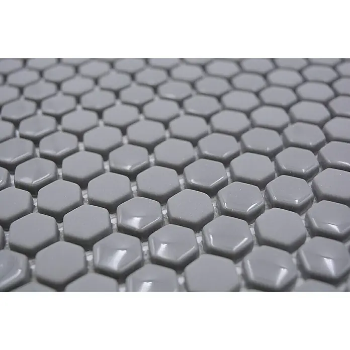 Mosaikfliese Hexagon CUBA HX4GM - 29 x 29,5 cm, Grau, Matt - Detailaufnahme
