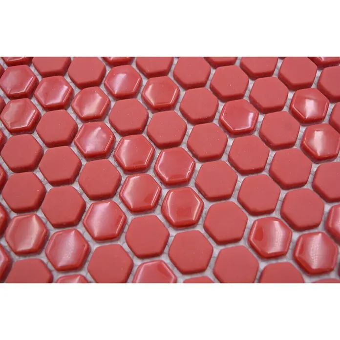 Mosaikfliese Hexagon CUBA HX6GM - 29 x 29,5 cm, Rot, Matt - Detailaufnahme