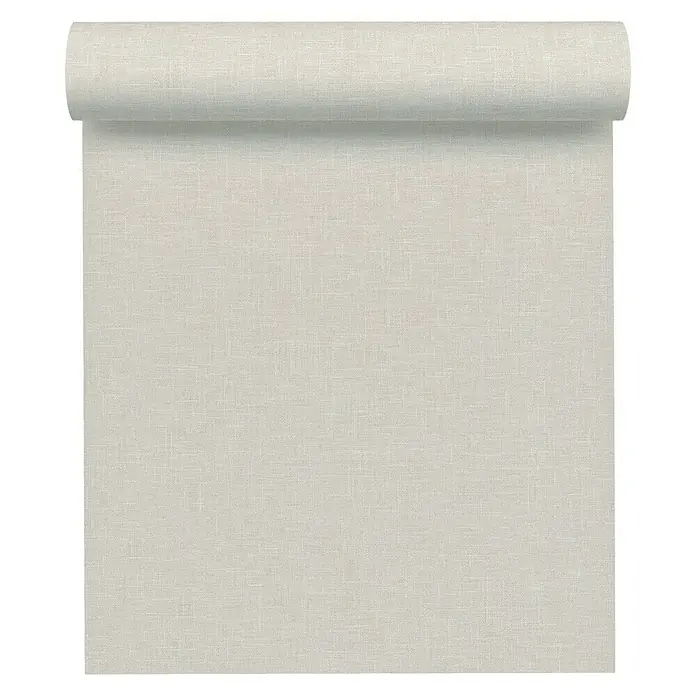 AS Creation Linen Style Vliestapete Meliert - Creme, Uni, 10,05 x 0,53 m - Vorderansicht