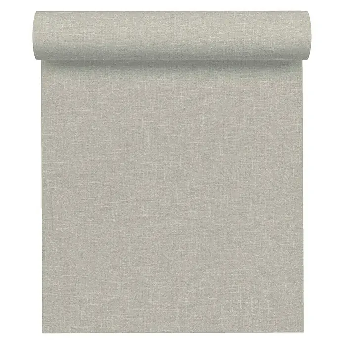 AS Creation Linen Style Vliestapete Meliert - Grau, Uni, 10,05 x 0,53 m - Vorderansicht