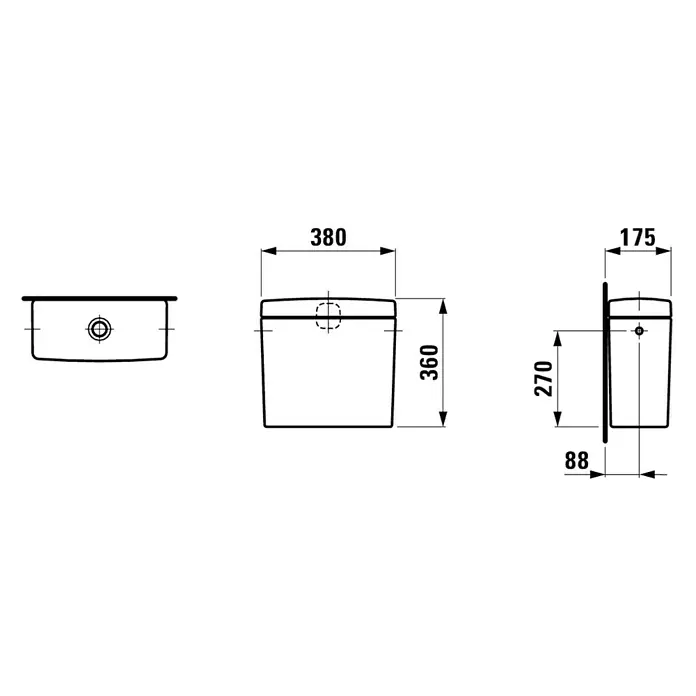 Laufen Pro Spülkasten Dual-Flush - Spülmenge: 3 - 6 l, Weiß, L x B x H: 380 x 175 x 360 mm