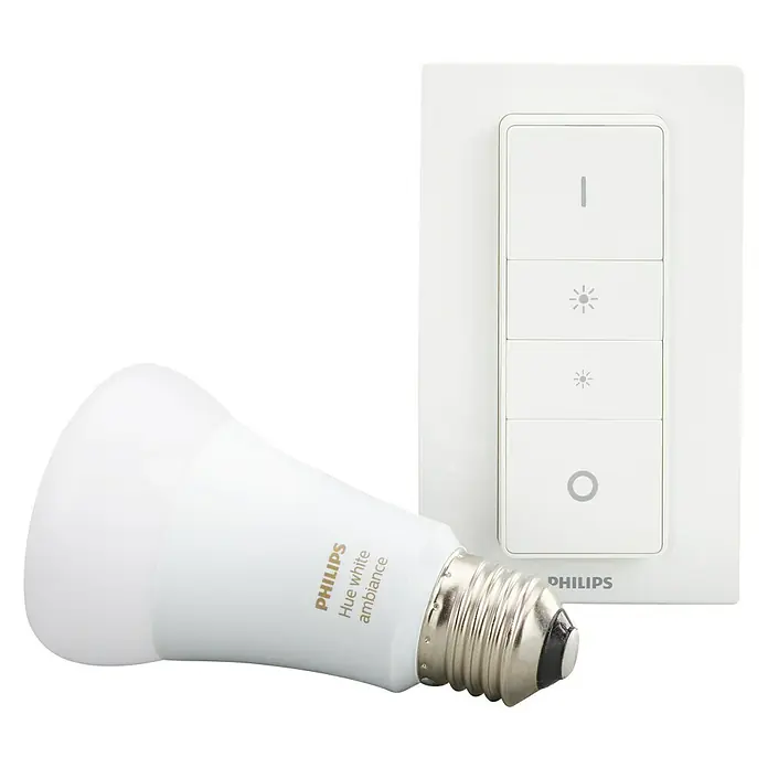 Philips Hue Pack bombillas LED con mando a distancia - E27, 8,5 W, Temperatura de color ajustable, Intensidad regulable - Vista de perfil derecho