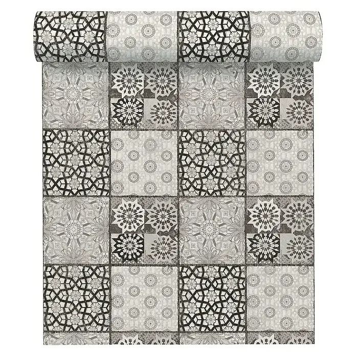 AS Creation Il Decoro Vliestapete - Grau, Fliesenoptik, 10,05 x 0,53 m - Vorderansicht