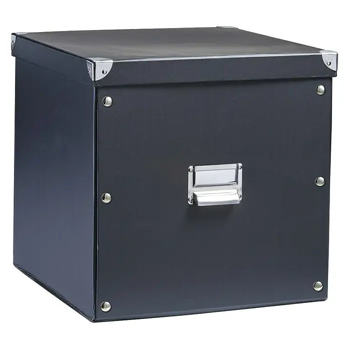 Zeller Present Caja de almacenaje Cartón - L x An x Al: 32 x 33 x 33,5 cm - Vista de perfil derecho
