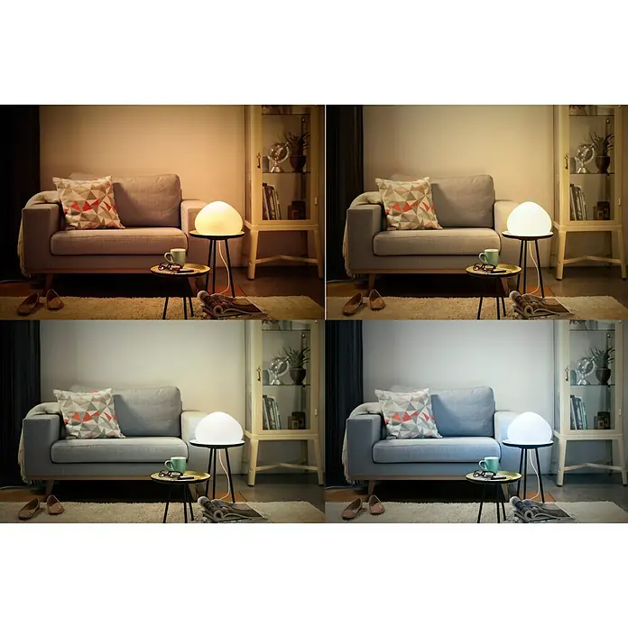 Philips Hue Led-tafellamp Wellner - 9,5 W, l x b x h: 19,2 x 26,8 x 26,8 cm, Wit, Warm wit - Toepassingsvoorbeeld